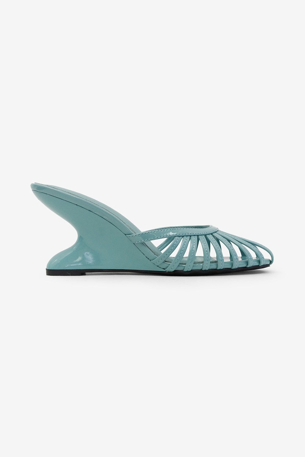 Camilla Strappy Cage High Heel Platform Wedge Mules