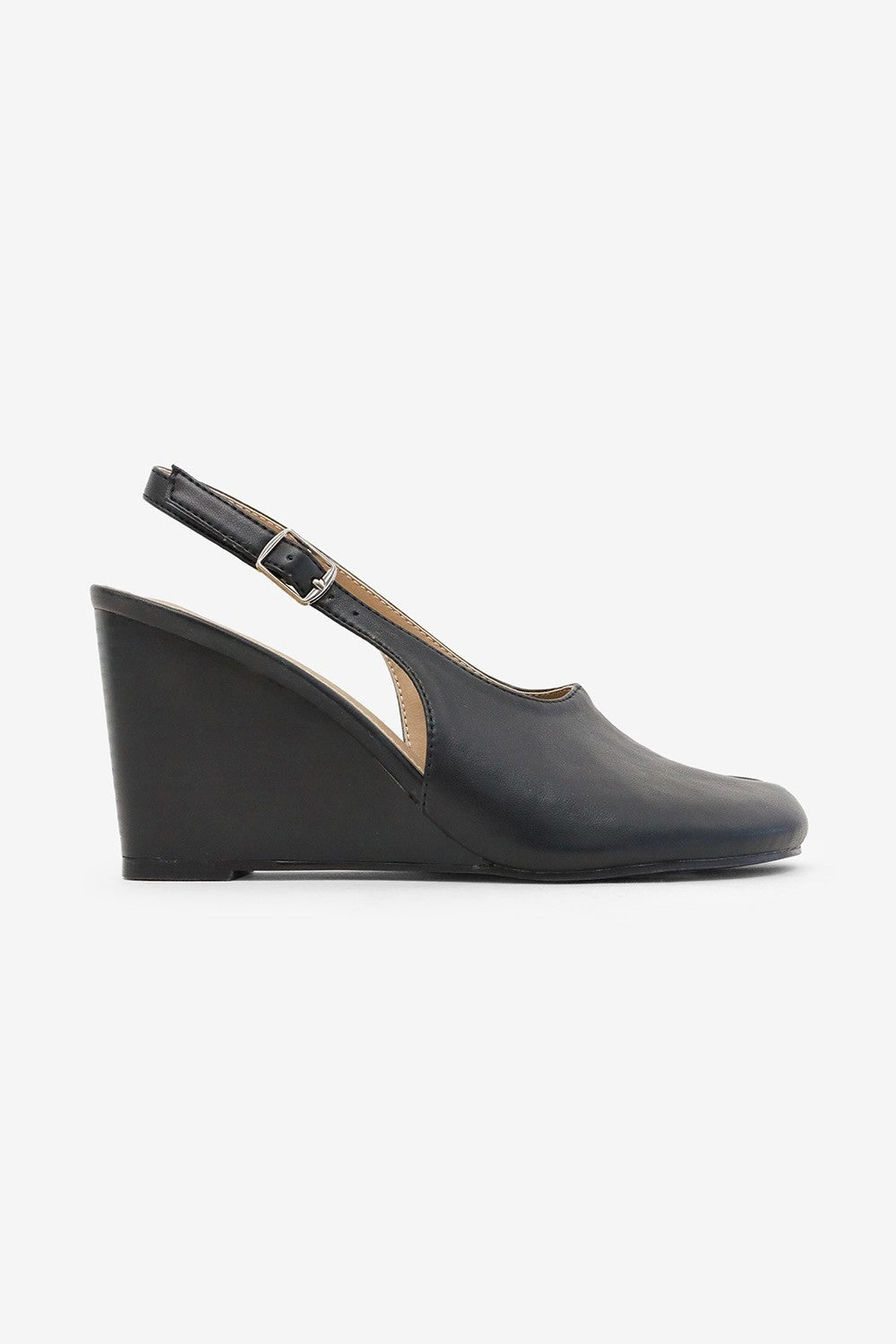 Chloe Split Toe Slingback Wedge High Heel Mules
