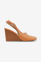 Chloe Split Toe Slingback Wedge High Heel Mules