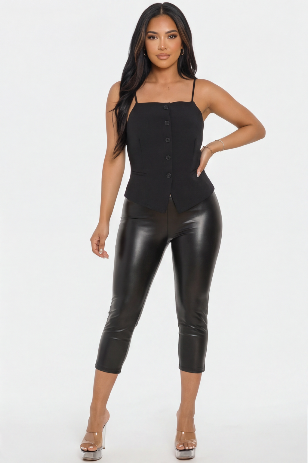 Viviana Chic Structured Button Up Corset Top