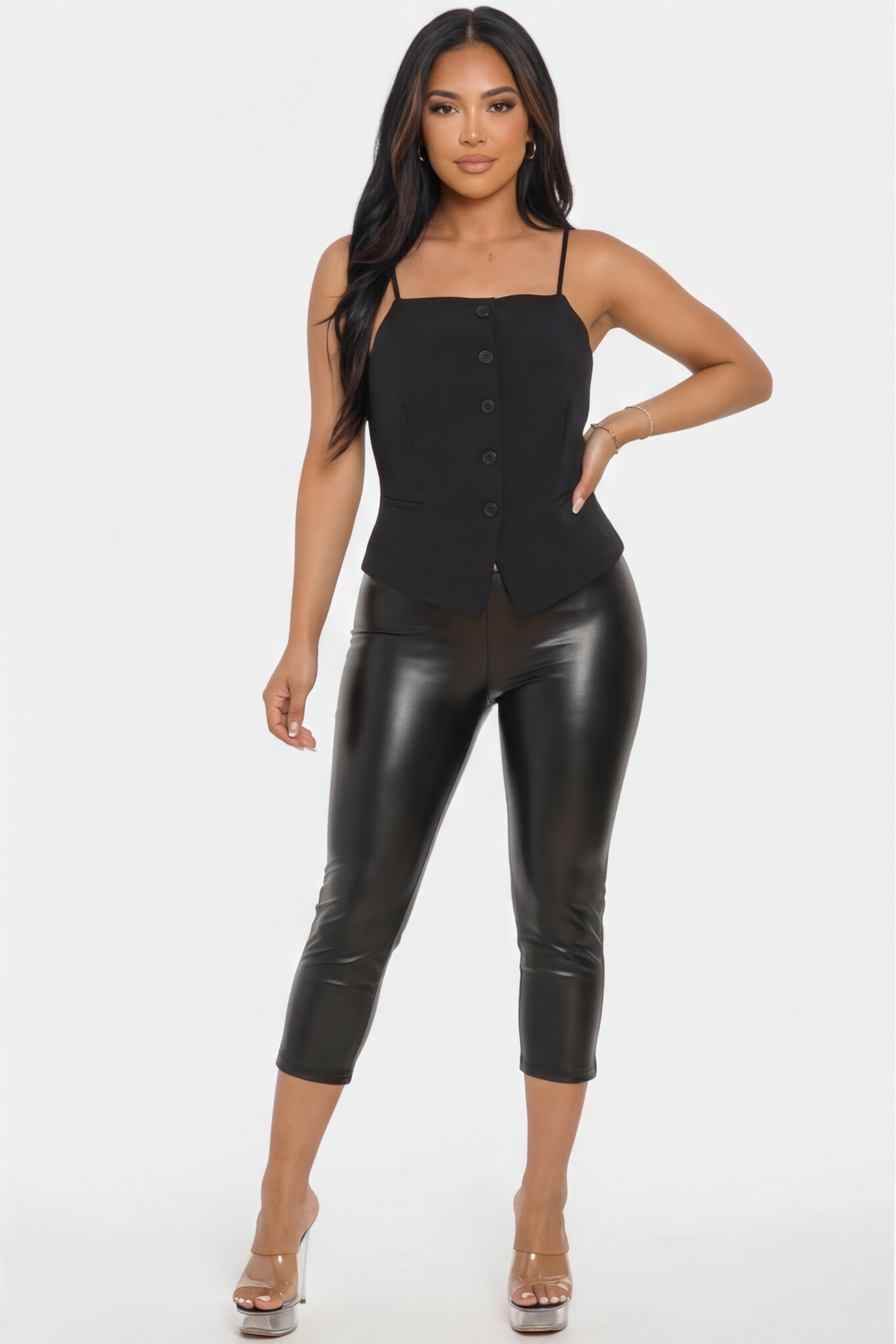 Viviana Chic Structured Button Up Corset Top