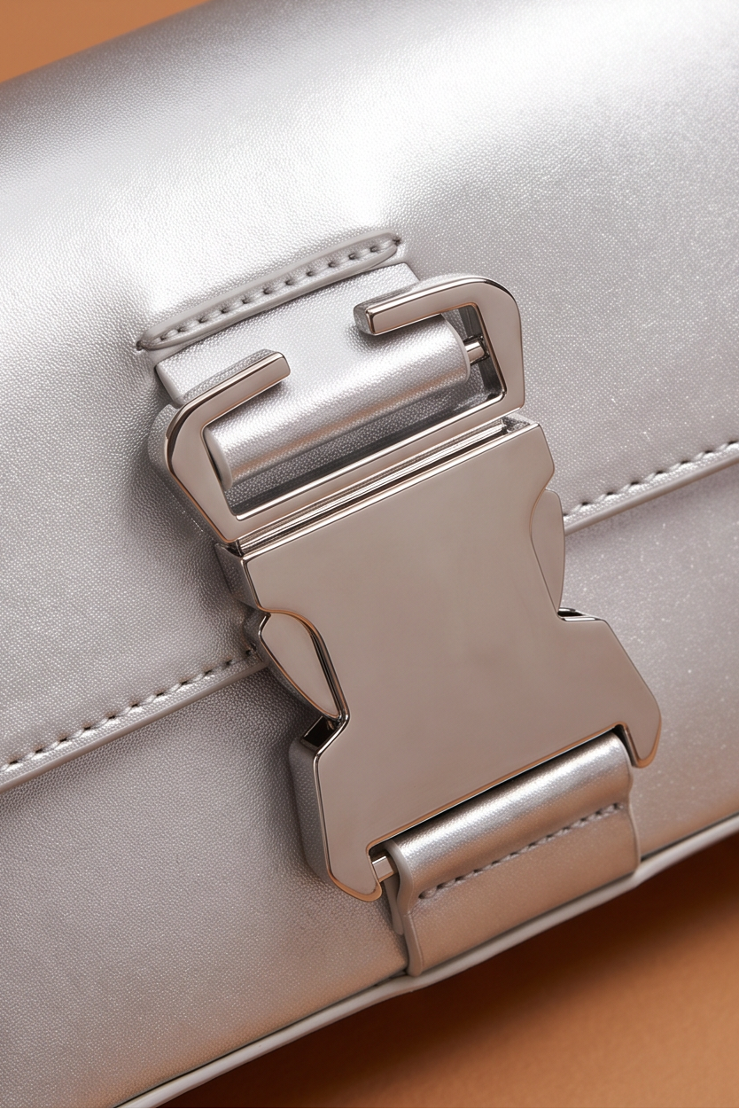 Zuri Faux Leather Metal Buckle Shoulder Bag