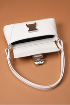 Zuri Faux Leather Metal Buckle Shoulder Bag
