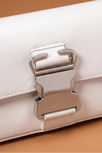 Zuri Faux Leather Metal Buckle Shoulder Bag