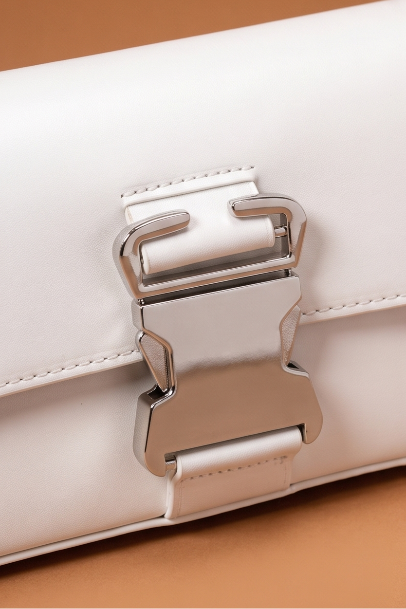 Zuri Faux Leather Metal Buckle Shoulder Bag