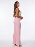 Nina Buckle Belt Flare Leg High Waisted Pants