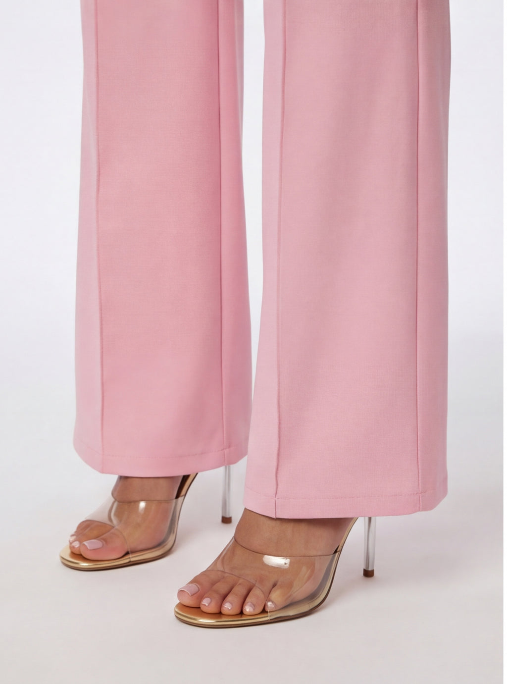 Nina Buckle Belt Flare Leg High Waisted Pants