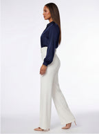 Nina Buckle Belt Flare Leg High Waisted Pants