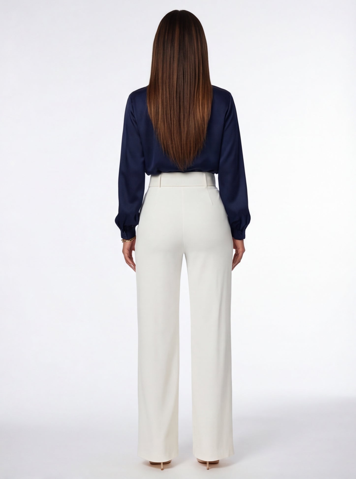Nina Buckle Belt Flare Leg High Waisted Pants