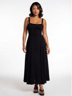 Maryana Lace Up Back Bone In Corset Maxi Dress