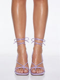 Paola Square Open Toe Mid Heel Ankle Strap Sandals